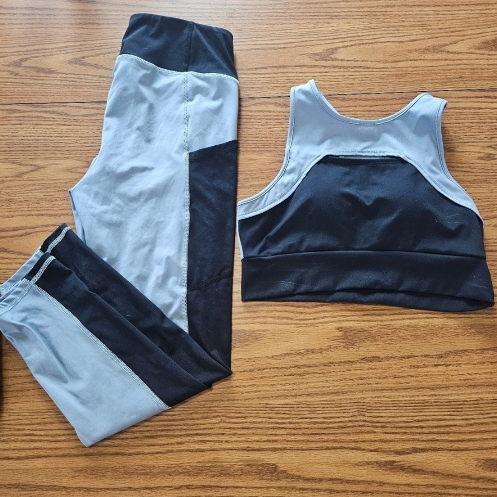 Black and Gray Activewear Set